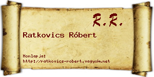 Ratkovics Róbert névjegykártya