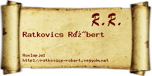 Ratkovics Róbert névjegykártya